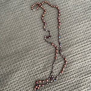 Brown beaded pearl necklace